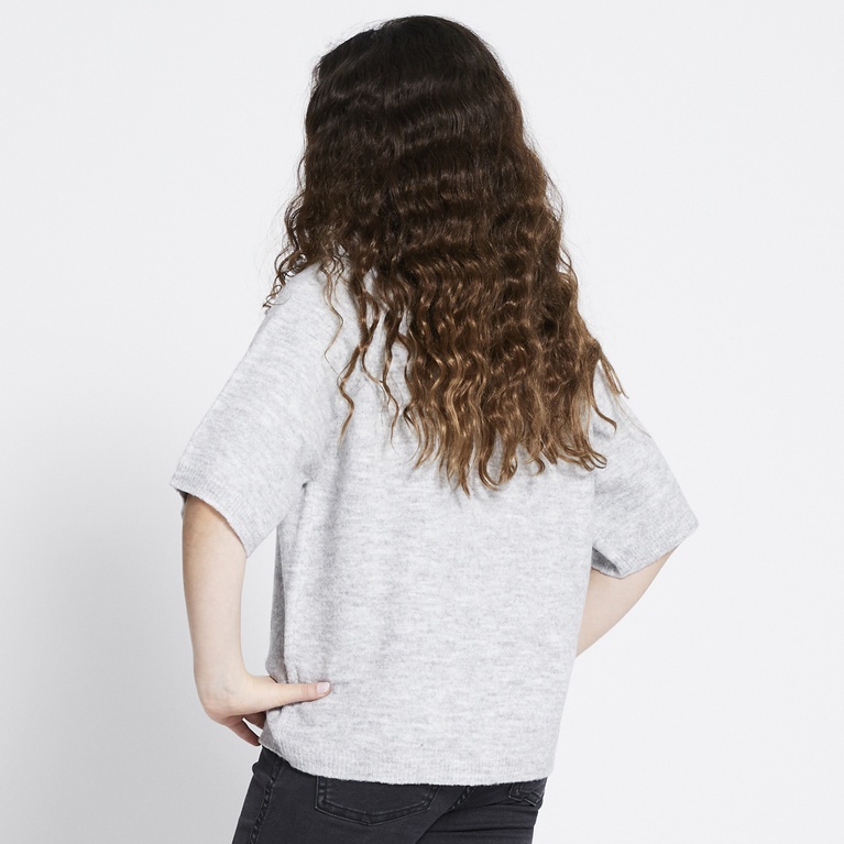 Basic knit tee "Knitted tee star" Grey Melange 2
